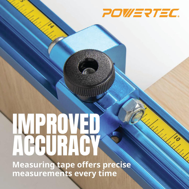 POWERTEC 72063 2 Pack 4' Measure Tape with Adhesive Backing, Left to Right and Right to Left, 1 of Each Measure Tape Combo, 2PK