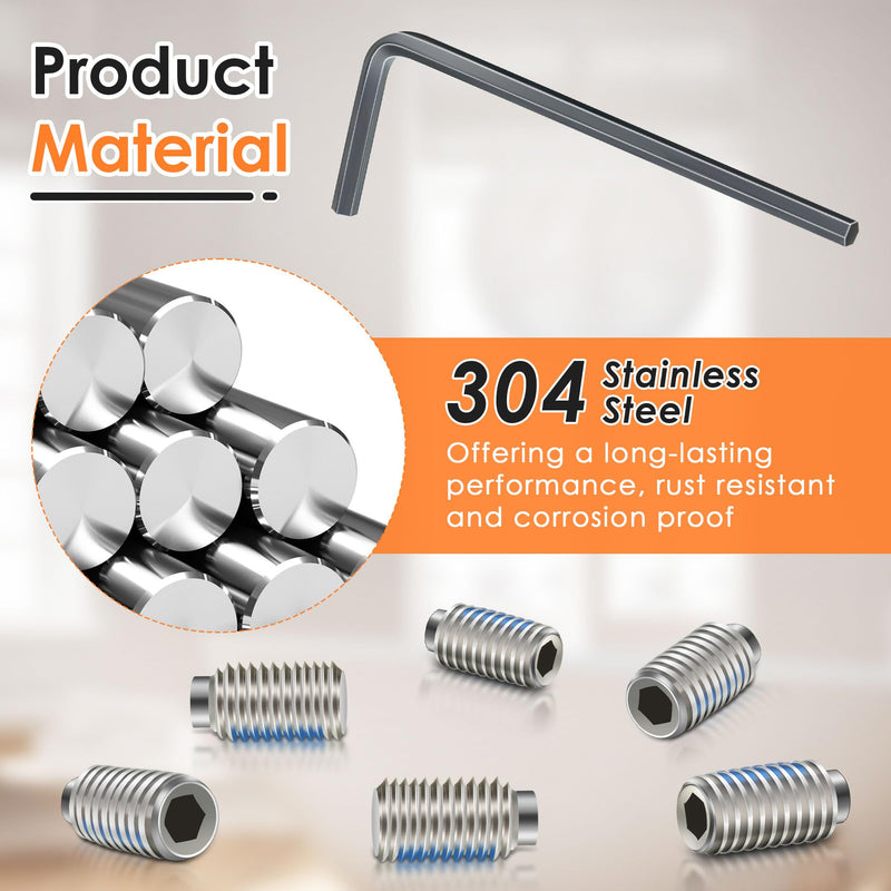 Enhon Set Screw Kit Replacement for 155023, Compatible with Moen Single Handle Kitchen Faucet, Include 5 Set Screws and a Hex Wrench, One Handle Lavatory and Kitchen Faucets Replacement Repair Kit