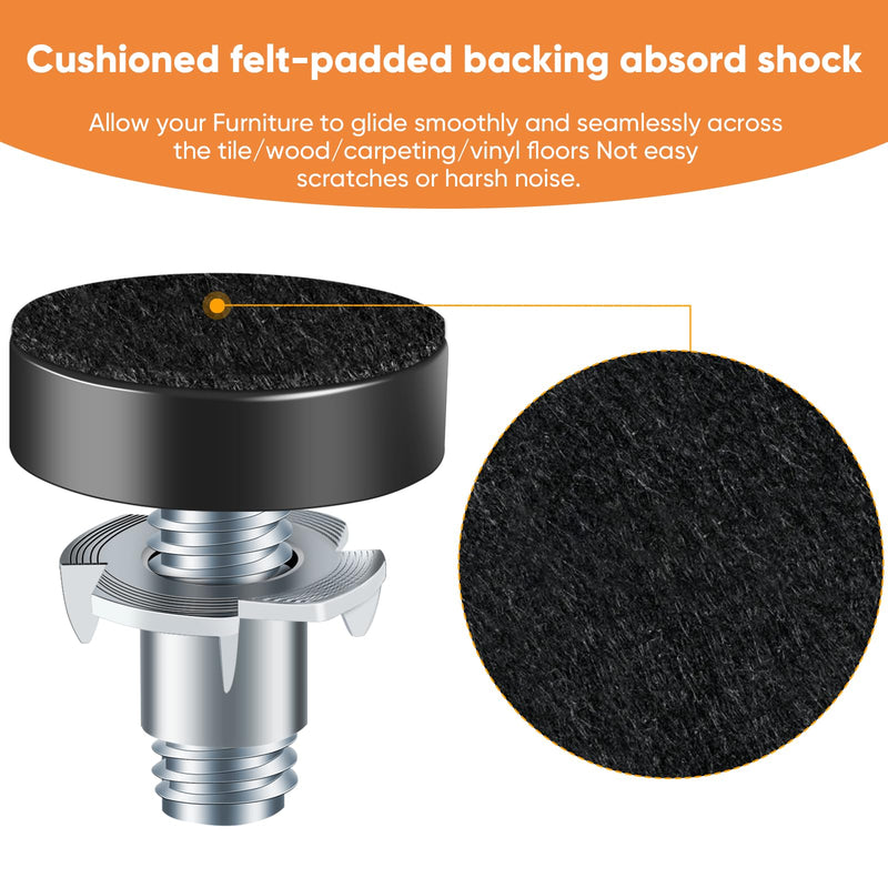 8 PCS 1/4" Thread Furniture Feet Levelers,Adjustable Furniture feet,Thread Adjustable Furniture levelers Screw,Furniture Legs (8 PCS 1/4”Thread Stool Legs) 1/4 IN - 8 PCS