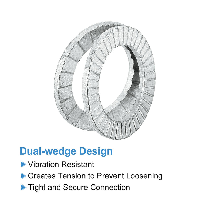 uxcell Wedge Locking Washers for 1/2 Inch Bolts, 20pcs Manganese Steel Washers Vibration Resistant Safety Washers 20