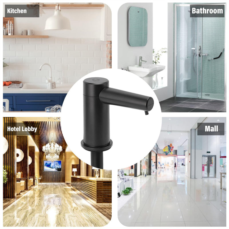 Zunate Touchless Built in Sink Soap Dispenser | Automatic Deck Mounted Pump with 2 Adjustable Dispensing Modes for Kitchen & Bathroom | for Hand & Dish Liquid (Gel Original Liquid Version) Gel Original Liquid Version