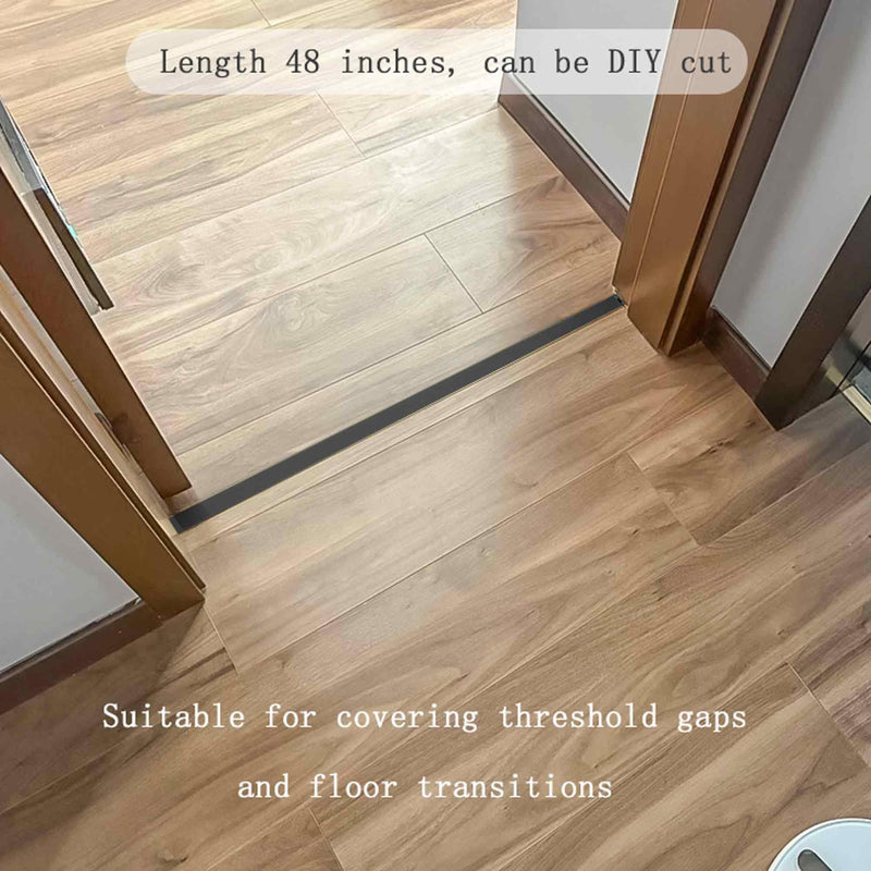 6 Pcs Aluminum T Molding Floor Transition Strip, 48" x 1.57" Aluminum Floor Transition Trim, Flat Threshold for Joining Vinyl, Tile, Wood Flooring Gaps(Black, 6pcs, 4ft x 1.6in) Black