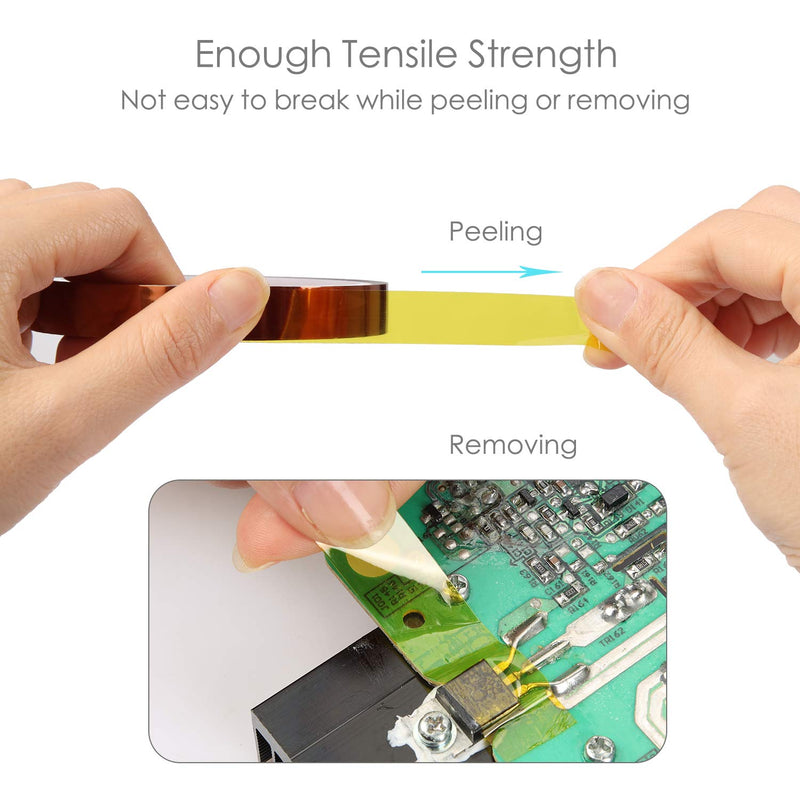 Gdrtwwh High Temp Tape,Polyimide High Resistant Tape Kapton Tape High Temperature Tape with Silicone Adhesive for Masking,Soldering,Electrical, etc(1 Roll x 2 inches) 1 Roll X 2 inches