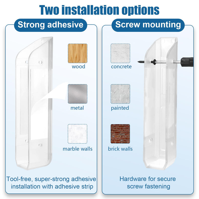 Wall-Mounted Scale Holder, 19x4.5x4cm/7.4x1.7x1.5in Bathroom Scale Brackets with Adhesive & Screws Up to 1.2"/30mm Thick Space-Saving Wall Holder for Bathroom (White) White