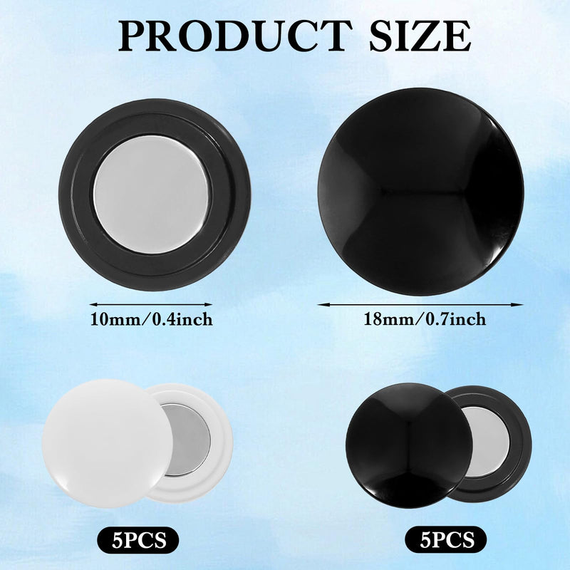 10 Pairs Marathon Bib Magnets for Runners, Running Bib Magnets, Bibs Boards for Runners - Magnetic Race Number Holders in Black and White