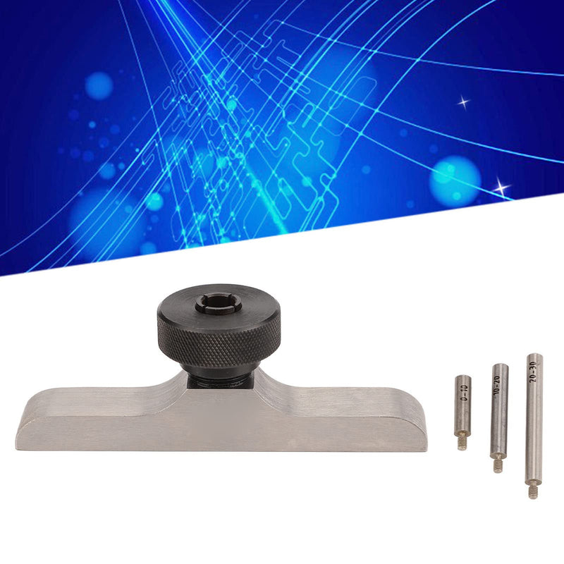 Depth Dial Indicator Base Stainless Steel Depth Micrometer Stand Depth Gauge Holder with 3 Pcs Extension Rods(103x17mm/4.1x0.7in)