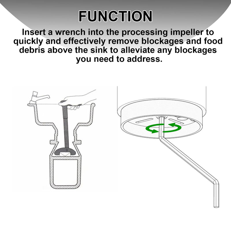 Garbage Disposer Unjamming Wrench, for Waste King also for Moen Garbage Disposals