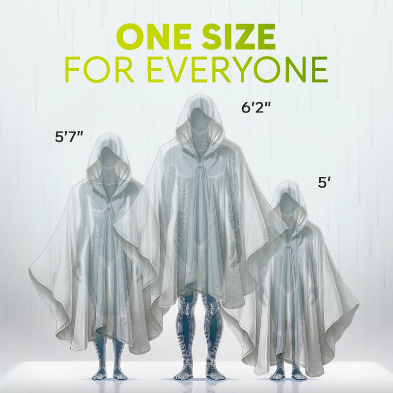 Disposable Rain Ponchos for Adults - Clear Ponchos with Hood, Compact and Clear, Emergency Poncho - Rain Poncho - Ponchos Adult - Travel Rain Poncho Hiking, Camping - Ponchos Bulk (Pack of 4)