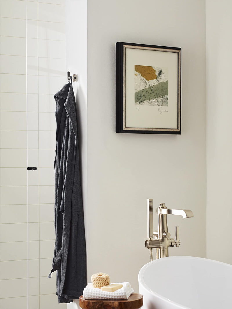 Amerock BH36563PNBBR | Polished Nickel/Black Bronze Single Robe Hook | 2-11/16 inch (68 mm) Length Towel Holder | Esquire | Towel Hook for Bathroom | Bathroom Hardware | Bath Accessories