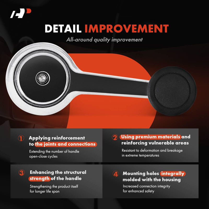 A-Premium Driver or Passenger Side Window Crank Handle Compatible with Jeep Wrangler 1987-1991, Cherokee 1974-1983, Grand Wagoneer 1984-1991, J10 1974-1988, J20 1974-1988, Wagoneer 1974-1983, Chrome
