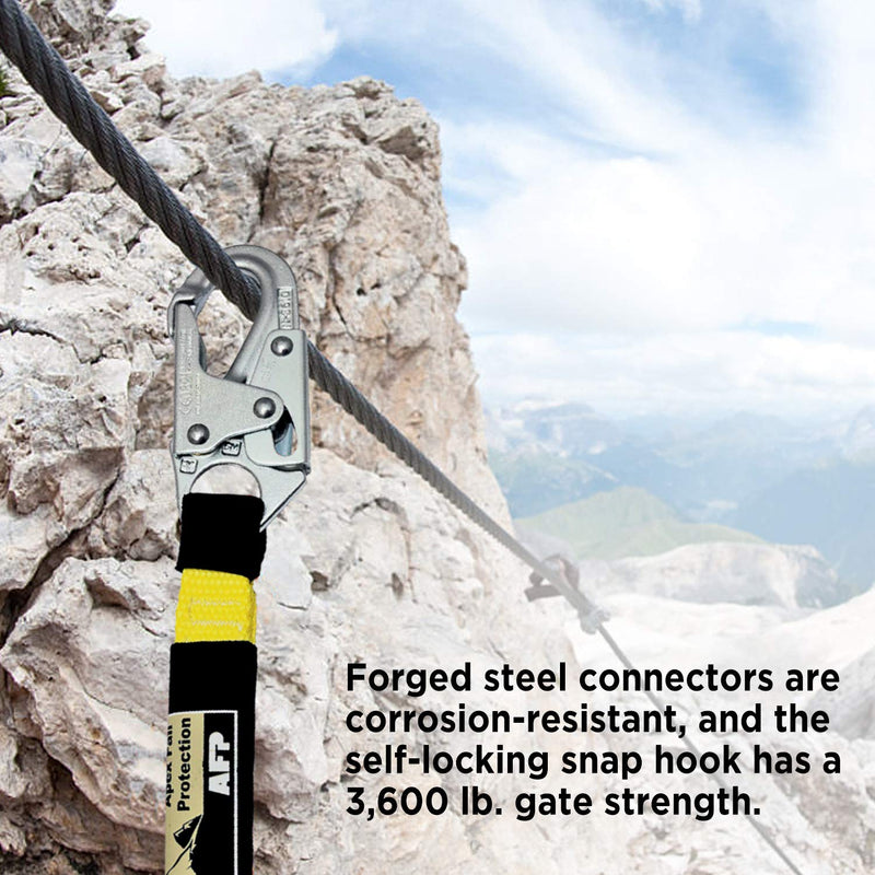 AFP Heavy-Duty 18 inch D-Ring Extender Fall Protection with Snap Hook and O-Ring OSHA/ANSI Compliant PPE