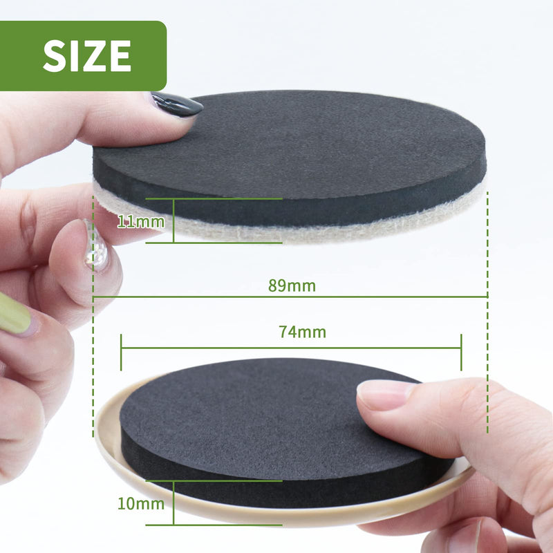 Furniture Sliders for Hardwood Floors, Furniture Sliders for Carpeted Floors, 16 PCS 3 1/2 inch Combo Pack, Sliders for Moving Furniture, Furniture Movers Sliders 16 PCS 3 1/2'' Beige