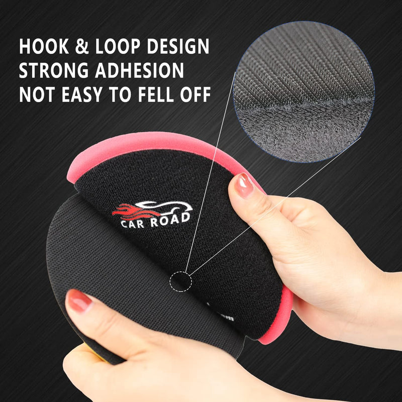 6" Buffing Polishing Pads Kit, 7Pcs 6.5" Backing Plate, Sponge & Woolen Pads - 6" Drill Attachment Set for Car Buffer Polish & Wax (6 Inch (150mm)) 6 Inch (150mm)