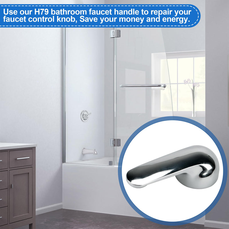 H79 Shower Faucet Handle Compatible with Delta Tub & Shower Single Metal Lever Handle, Shower Handle Replacement for Delta 1300/1400 Series Tub Faucet, Shower Replacement Parts with Screw & Wrench