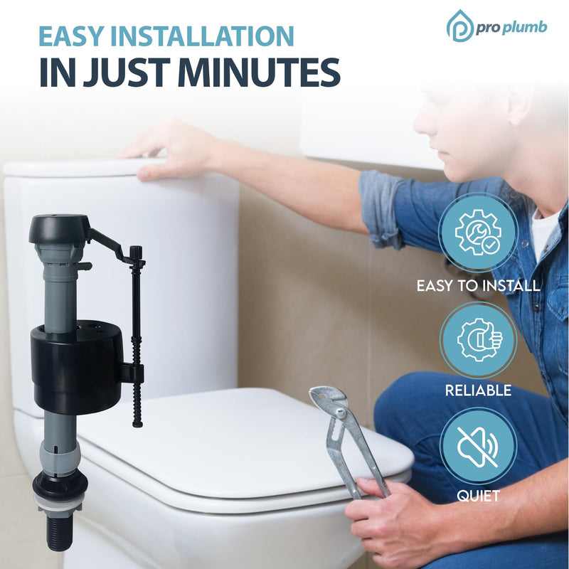 Adjustable Fill Valve – 2 Pack, Universal Toilet Fill Valve, Quiet & Water-Saving, Easy Height Adjustment 9”-14”