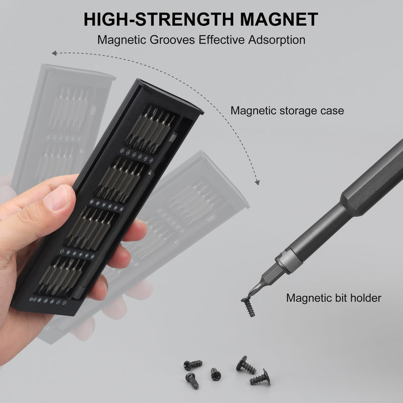 Precision Screwdriver Set 49 in 1 SHARDEN Small Screwdriver Set Magnetic Repair Tool Kit for Laptop, iPhone, Cell Phone, PC, MacBook, Tablet, Computer, PS5, PS4, Xbox, Electronic, Glasses, Watch 49 in 1 Black