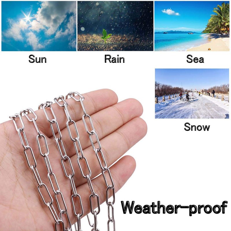 Stainless Steel Chain, Lsqurel 6.5ft 13ft Metal Chain Link Chain Small 1/8in Light Duty Chain Utility Chain Jack Chain for Home Outdoor Camping Hanging etc (1/8in-6.5ft) 1/8in-6.5ft