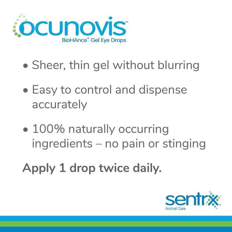Eye Lube for Dogs and Cats, Ocunovis BioHAnce Gel Eye Drops Artificial Tears for Dog Dry Eye and Cat Dry Eye - PawsPlanet Australia