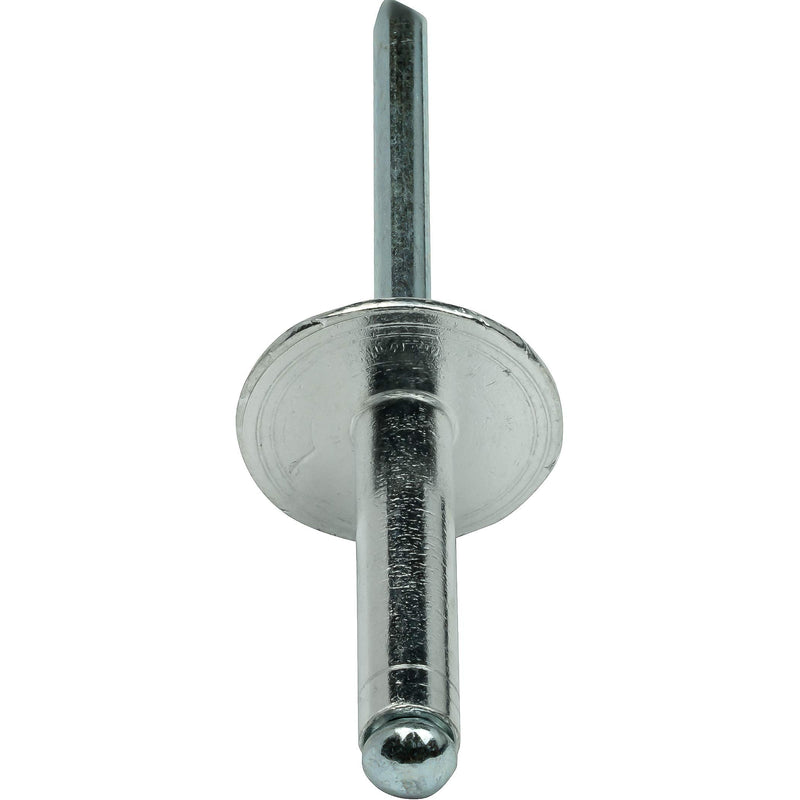 Large Flange Pop Rivets 3/16" x 1/2" Aluminum Body Steel Mandrel Large Dome Head 6-8 Gap .376" - .500" Quantity 50 by Fastenere 3/16" x 1/2" (6-8) (50 Pack)