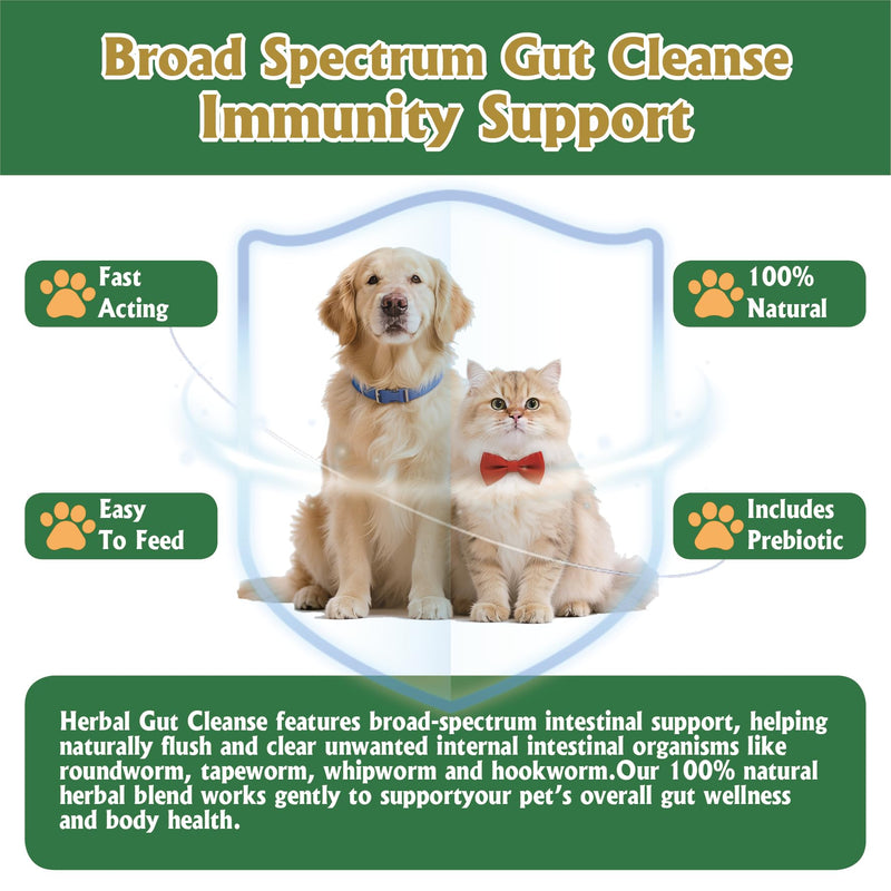 Natural Intestinal Defense for Cats & Dogs - Herbal Cleanse, Nutrition Supplements Drops for Gut Health, Digestion for All Ages and Breeds, 2 Oz