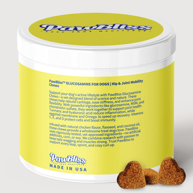 Glucosamine Joint Supplement for Dogs Joint Pain Relief – Glucosamine Chondroitin MSM & Turmeric Hip & Joint Support Chews for Large & Senior Dogs – 120 Ct Glucosamine chew