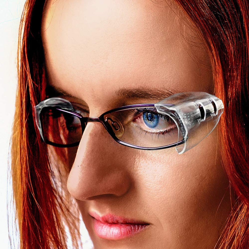 Korty 3/6/10 Pairs Eye Glasses Side Shields, Flexible Slip on Side Shields for Safety Glasses Fits Small to Medium 3 Pairs
