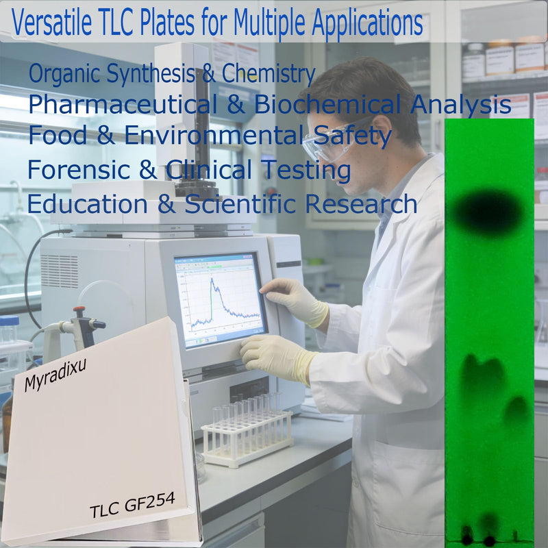 TLC Plates, Aluminum Backed Silica Gel 60 F254 with UV254 Indicator for Thin Layer Chromatography, 20 x 20 cm (10 Plates), Lab & Educational Use (Upgraded Version) Upgraded 20x20 cm