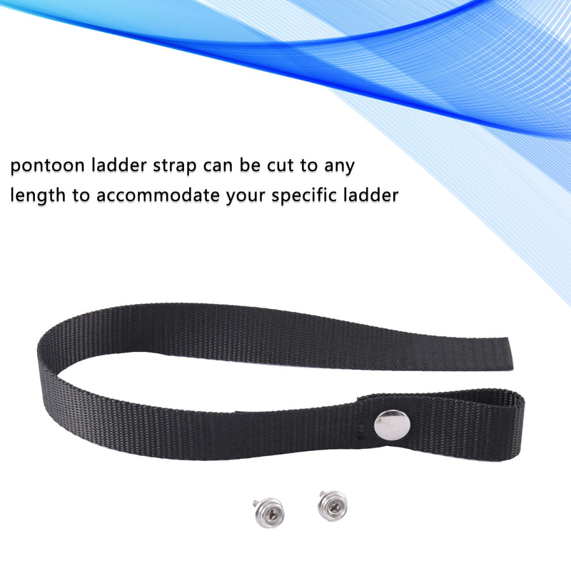 Pontoon Ladder Pull Up Strap with Quick Release Buckle,16"~55" Pull Up Pontoon Boat Ladder Strap,Pontoon Boat Nylon Straps Accessories with Stainless Steel Snap and Screw Stud