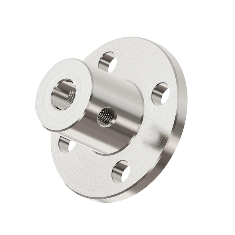 6.35mm(1/4 in) Flange Shaft Coupling, Rigid Coupling Motors Guide Support Coupler, High Hardness Connector Flanged Mount for DIY RC Model Motors Coupler with Set Screws & Wrench 6.35mm id-10mm od