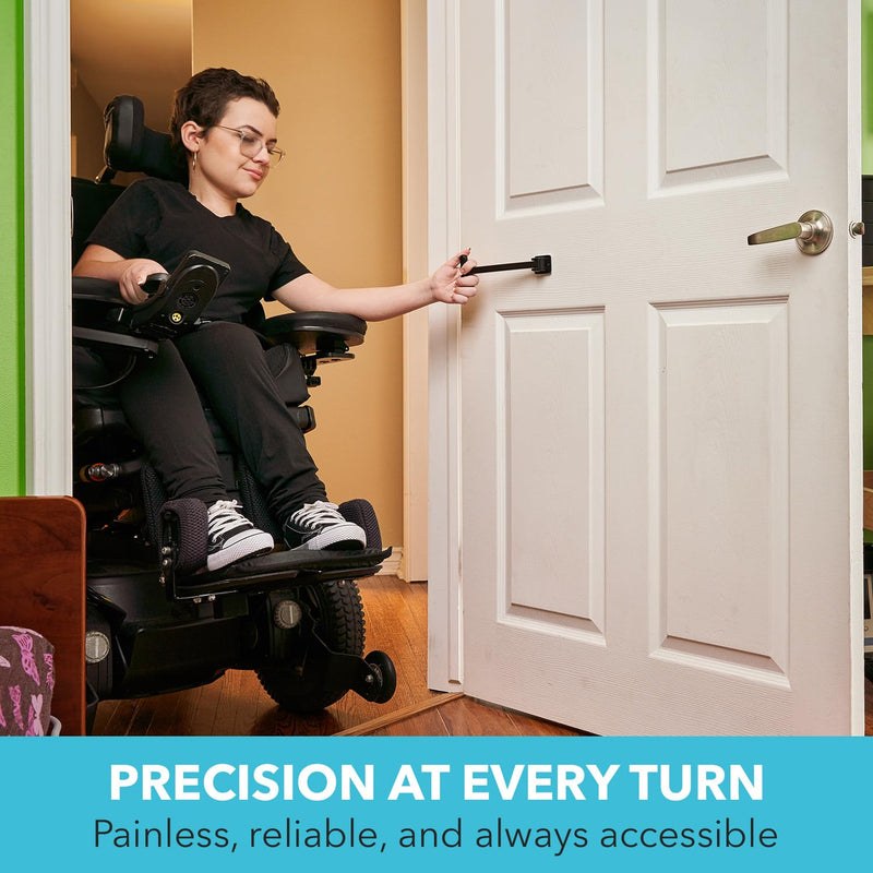 Manual Door Closer for Wheelchair Users - Canadian Made Accessibility Aid - Swivel Design for Interior/Exterior Doors (White ABS) ABS-White