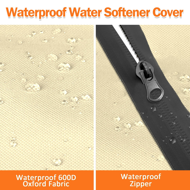 Water Softener Cover Outdoor, 3 Layers Insulation Water Softener Tank Jacket, Heavy Duty Outdoor Insulated Water Softener Tank Cover, 9.5''D x 54''H(COVER SIZE, NOT WATER SOFTENER SIZE)- Beige - NewNest Australia