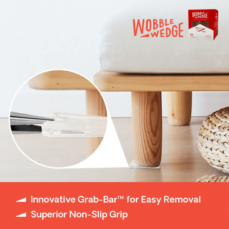Wobble Wedges Flexible Plastic Shims, 30 Pack - MADE IN USA - Multi-Purpose Shim Wedges for Home Improvement & Work - Plastic Wedge, Table Shims for Leveling, Toilet Shims & Furniture Levelers - Clear - NewNest Australia