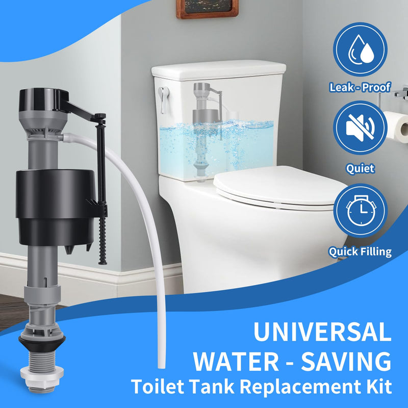 4 Pack Toilet Fill Valve Replacement Kit with Gloves, Adjustable Universal Toilet Tank Fill Valve, Quiet Leak-Proof Toilet Valve for Easy DIY Home Repair (8–13 in, G15/16") 4