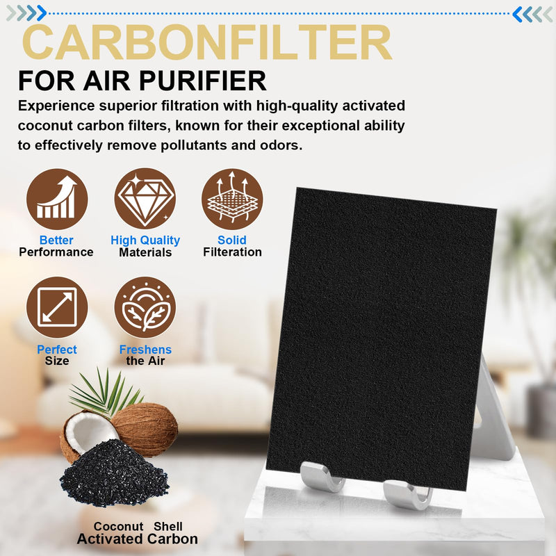 Dekiru 6 Pack Cut to Fit Activated Carbon Filter, Air Floor Vent Filter