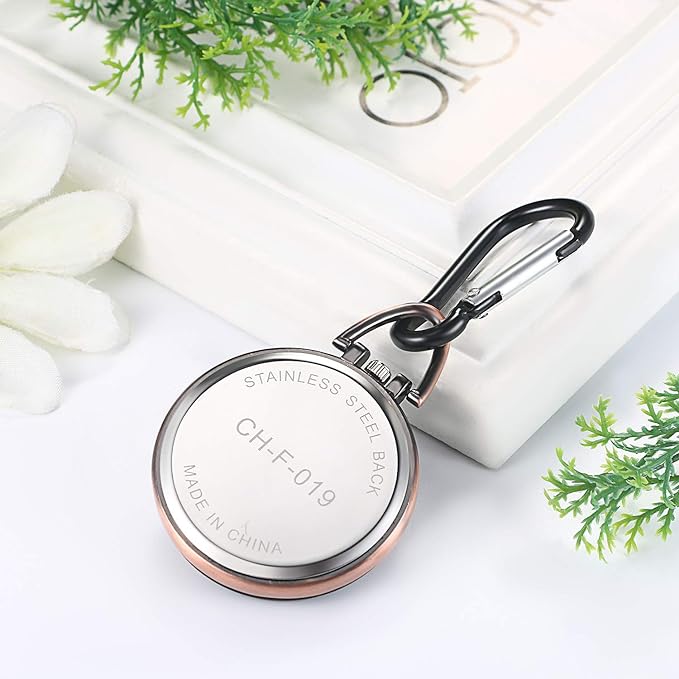 JEWELRYWE Nurse Watch, Luminous Dial, Watch Key Chain, Nasukan, Simple, Backpack, Bag, Pocket, School Bag, Pocket Watch, red - NewNest Australia