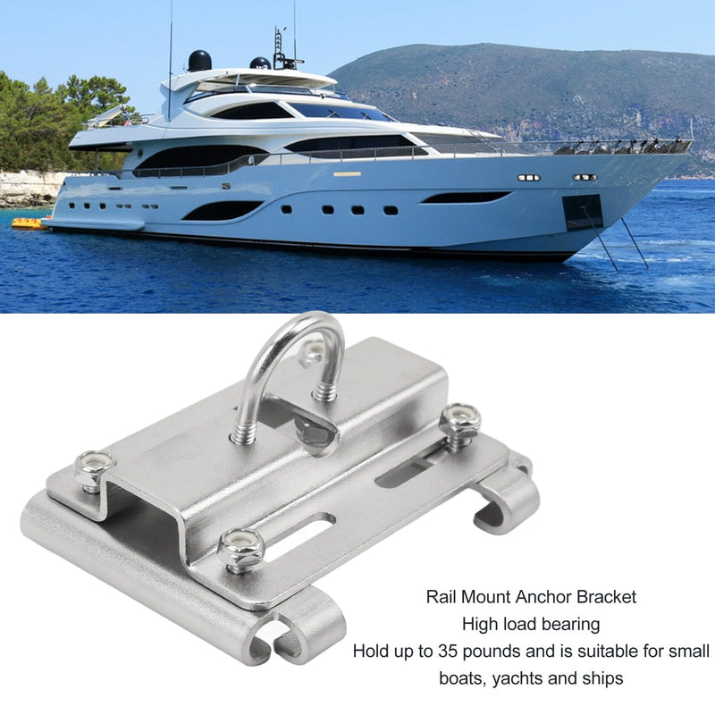 Acouto Rail Mount Anchor Bracket Marine Grade Stainless Steel Boat Rail Mount Anchor Bracket Vertical Mount Anchor Holder for Boats Ships Yachts (Small 8585SE2 7/8 to 1 in Rails) Small 8585SE2 7/8 to 1 in Rails