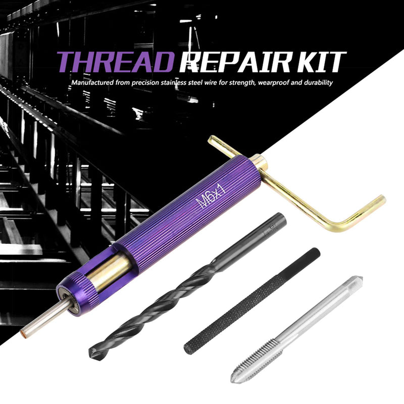 Thread Repair Tool, 54pcs M6 Stainless Steel Wire Thread Insert Combination Tool Set, Thread Repair Kit Helical Coil, Metric Inserts Kits