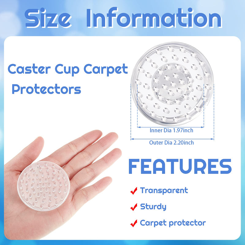 Jetec 16 Pieces Carpet Protectors Spiked Caster Cups Round Furniture Caster Cups Spiked Carpet for Furniture Legs, Sofas, Tables, Chairs
