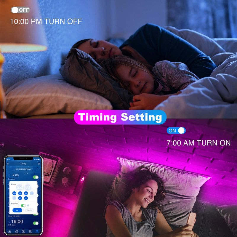 dalattin Led Lights for Bedroom 100ft,Smart Led Strip Lights with App Control Remote Control, RGB LED Light Strips,Music Sync Color Changing Room Decoration Party,Halloween Decor(2 Rolls of 50ft) 100FT(Bluetooth)