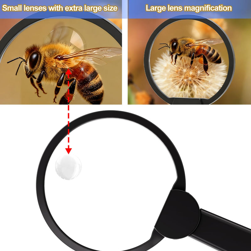 Magnifying Glass with Light Hands Free for Reading 5.5 Inch 5X, LED Light with 2 Modes, Flexible Neck-Worn Large Magnifie, Illuminated Magnifier for Seniors Inspection, Coins, Jewelry, Sewing 5.5 Inch with Light