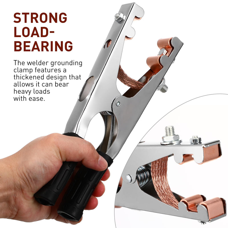 Veemoon 800A Welding Ground Clamp, Manual Welder Electrode Holder Heavy Duty Grounding Clamp Welder Earth Iron Clip Professional Tools Accessories Processing