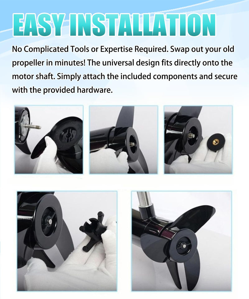 MGA089B 3 Blade Trolling Motor Propeller Fits for MotorGuide 3.5" Motor Diameters,Machete III Black 3-Blade Prop,Fits for MotorGuide R3,55lb,W55,Xi5,36V,75 wireless remote control marine motors