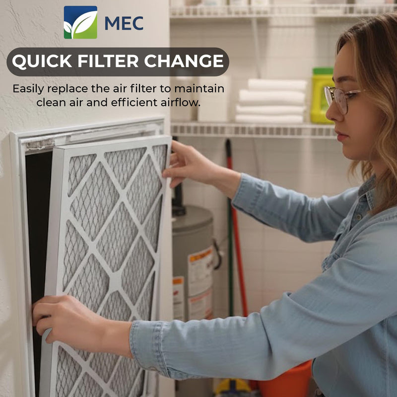 MEC 20x20x1 Air Filter MERV 8 Essential Dust & Allergy Control (4-Pack), Electrostatic Pleated HVAC AC Furnace Filters Replacement (Actual Size: 19.50 x 19.50 x 0.75)