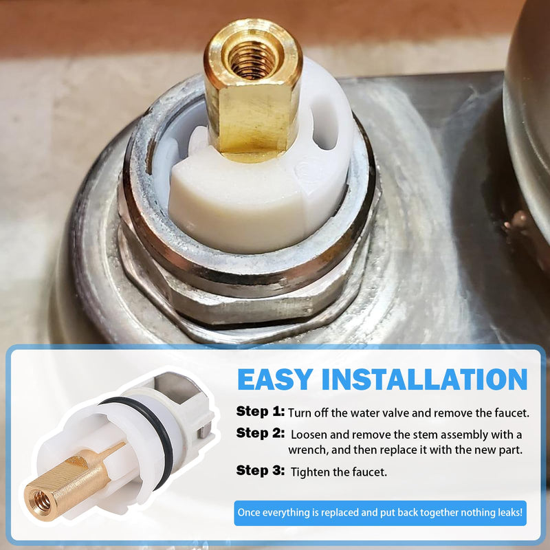 RP25513 Faucet Stem Assembly Replacement with RP4993 Seats and Springs, Compatible with Delta Two-Handle Bathroom, Kitchen, and Tub Faucets, 1/4 Turn Stop Repair Kit (2-Pack)