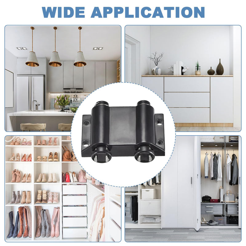 uxcell Double Touch Catch Magnetic Press Latch for Cabinet Door Cupboard Black 2pcs