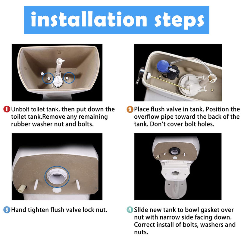 3-Inch Toilet Flush Valve Replacement 2-piece Toilet Tank Parts with Gasket and Bolts Fit for American Standard 738921-100.0070A Easy to Install High Performance Water-Saving 3 Inch