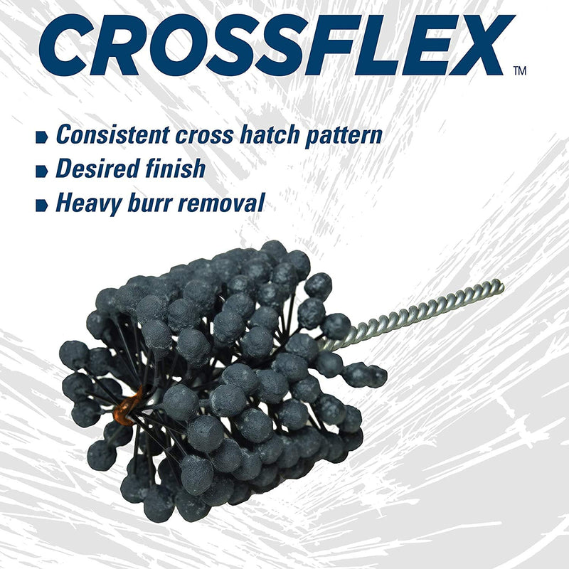 Weiler 34176 Crossflex Standard Duty Bore Brush 3/4 Diameter 240SC Grit, Orange 0.75" 240 Grit
