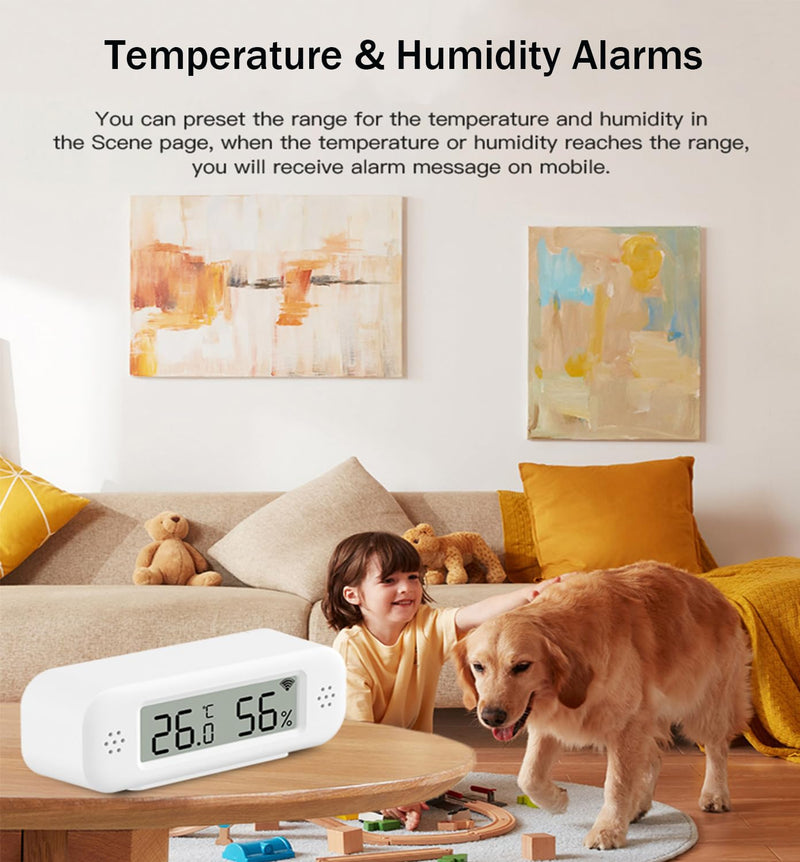 WiFi Thermometer Hygrometer: Smart Temperature and Humidity Sensor, Real-time Monitor, App Notification, Digital Indoor Temperature Sensor, Compatible with Alexa/Google Home(2Pack) 2-Pack
