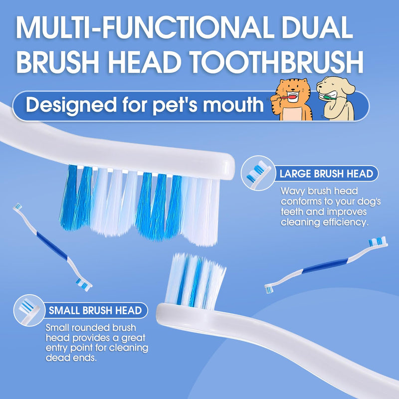 6% nHA Pet Dual-Enzymatic Toothpaste + Dog Toothbrush – Newly Upgraded Dual-Head Design