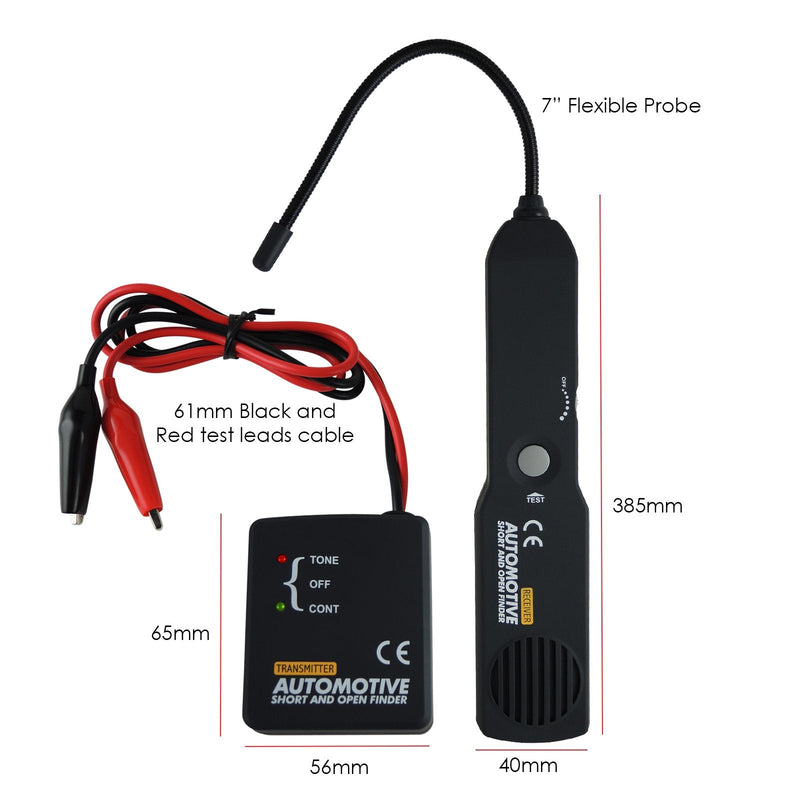 Automotive Electrical Open&Short Finder Circuit Tester Circuit Finder Detector Tone Generator Cable Wire Breaker Tracker Circuit Fault Finder DC 6-42V Car Diagnostic Tool
